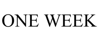 ONE WEEK