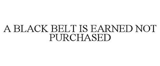 A BLACK BELT IS EARNED NOT PURCHASED