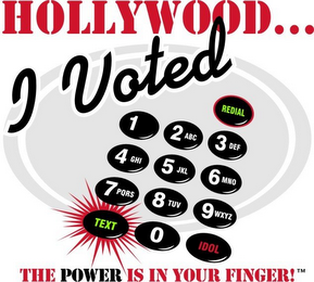 HOLLLYWOOD... I VOTED THE POWER IS IN YOUR FINGER! REDIAL TEXT IDOL