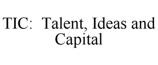 TIC: TALENT, IDEAS AND CAPITAL