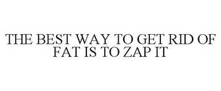 THE BEST WAY TO GET RID OF FAT IS TO ZAP IT