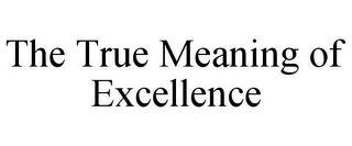 THE TRUE MEANING OF EXCELLENCE