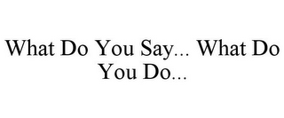 WHAT DO YOU SAY... WHAT DO YOU DO...