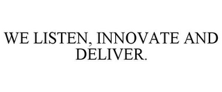 WE LISTEN, INNOVATE AND DELIVER.