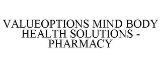 VALUEOPTIONS MIND BODY HEALTH SOLUTIONS - PHARMACY