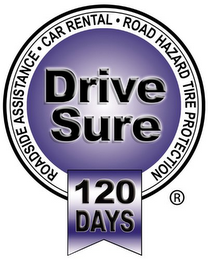 DRIVE SURE 120 DAYS ROADSIDE ASSISTANCE · CAR RENTAL · ROAD HAZARD TIRE PROTECTION