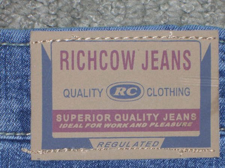 RICHCOW JEANS QUALITY RC CLOTHING SUPERIOR QUALITY JEANS IDEAL FOR WORK AND PLEASURE REGULATED