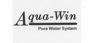 AQUA-WIN PURE WATER SYSTEM