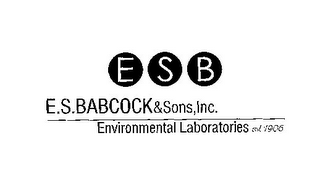 ESB E.S.BABCOCK& SONS,INC. ENVIRONMENTAL LABORATORIES EST. 1906