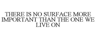 THERE IS NO SURFACE MORE IMPORTANT THAN THE ONE WE LIVE ON