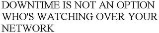 DOWNTIME IS NOT AN OPTION WHO'S WATCHING OVER YOUR NETWORK