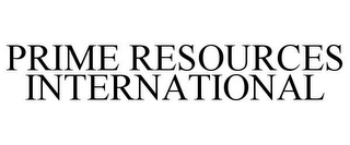 PRIME RESOURCES INTERNATIONAL