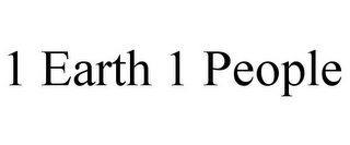 1 EARTH 1 PEOPLE