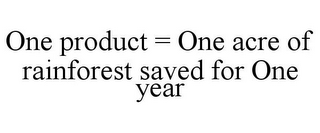 ONE PRODUCT = ONE ACRE OF RAINFOREST SAVED FOR ONE YEAR