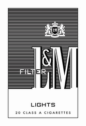 L&M FILTER LIGHTS 20 CLASS A CIGARETTES