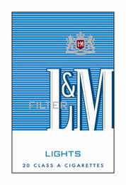 L&M FILTER LIGHTS 20 CLASS A CIGARETTES