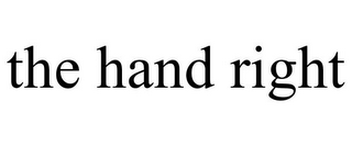 THE HAND RIGHT