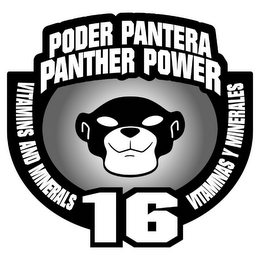 PODER PANTERA PANTHER POWER VITAMINS AND MINERALS 16 VITAMINAS Y MINERALES