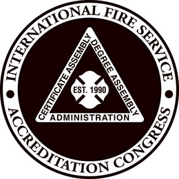 INTERNATIONAL FIRE SERVICE ACCREDITATION CONGRESS CERTIFICATE ASSEMBLY DEGREE ASSEMBLY ADMINISTRATION EST. 1990