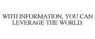 WITH INFORMATION, YOU CAN LEVERAGE THE WORLD.