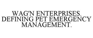 WAG'N ENTERPRISES. DEFINING PET EMERGENCY MANAGEMENT.