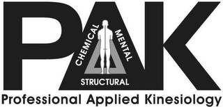 PAK CHEMICAL MENTAL STRUCTURAL PROFESSIONAL APPLIED KINESIOLOGY