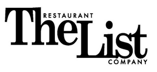 THE RESTAURANT LIST COMPANY