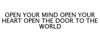 OPEN YOUR MIND OPEN YOUR HEART OPEN THE DOOR TO THE WORLD