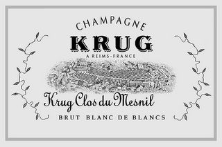 CHAMPAGNE KRUG A REIMS-FRANCE KRUG CLOS DU MESNIL BRUT BLANC DE BLANCS