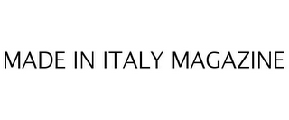 MADE IN ITALY MAGAZINE