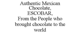 AUTHENTIC MEXICAN CHOCOLATE, ESCOBAR, FROM THE PEOPLE WHO BROUGHT CHOCOLATE TO THE WORLD