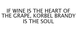 IF WINE IS THE HEART OF THE GRAPE, KORBEL BRANDY IS THE SOUL