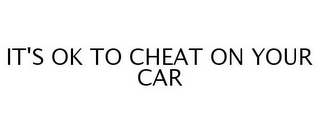 IT'S OK TO CHEAT ON YOUR CAR