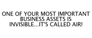 ONE OF YOUR MOST IMPORTANT BUSINESS ASSETS IS INVISIBLE...IT'S CALLED AIR!