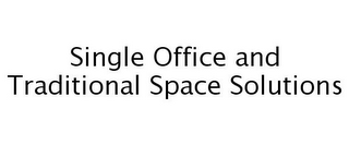 SINGLE OFFICE AND TRADITIONAL SPACE SOLUTIONS