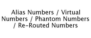 ALIAS NUMBERS / VIRTUAL NUMBERS / PHANTOM NUMBERS / RE-ROUTED NUMBERS