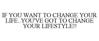 IF YOU WANT TO CHANGE YOUR LIFE..YOU'VE GOT TO CHANGE YOUR LIFESTYLE!!