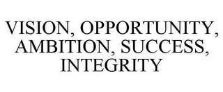 VISION, OPPORTUNITY, AMBITION, SUCCESS, INTEGRITY