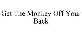 GET THE MONKEY OFF YOUR BACK