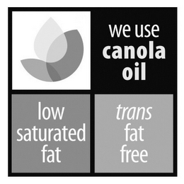 WE USE CANOLA OIL LOW SATURATED FAT TRANS FAT FREE