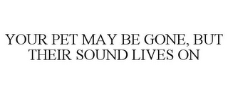 YOUR PET MAY BE GONE, BUT THEIR SOUND LIVES ON