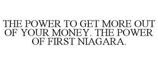 THE POWER TO GET MORE OUT OF YOUR MONEY. THE POWER OF FIRST NIAGARA.