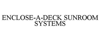 ENCLOSE-A-DECK SUNROOM SYSTEMS