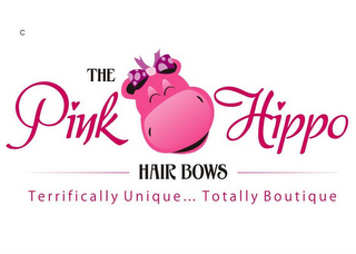 THE PINK HIPPO HAIR BOWS TERRIFICALLY UNIQUE... TOTALLY BOUTIQUE