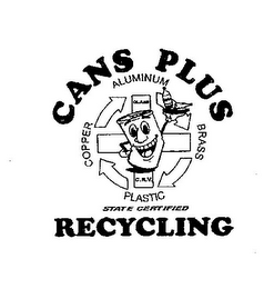 CANS PLUS RECYCLING ALUMINIUM COPPER PLASTIC BRASS GLASS STATE CERTIFIED C.R.V.