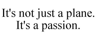 IT'S NOT JUST A PLANE. IT'S A PASSION.