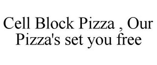 CELL BLOCK PIZZA , OUR PIZZA'S SET YOU FREE