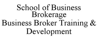 SCHOOL OF BUSINESS BROKERAGE BUSINESS BROKER TRAINING & DEVELOPMENT