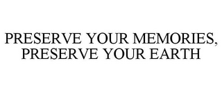PRESERVE YOUR MEMORIES, PRESERVE YOUR EARTH