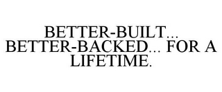 BETTER-BUILT... BETTER-BACKED... FOR A LIFETIME.